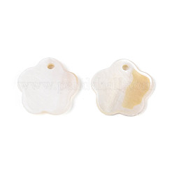 淡水シェルペンダント  花  11~12x11~12x2mm  穴：1.2mm&nbsp;SSHEL-T007-10B