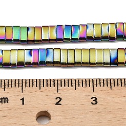 電気メッキ磁気無し合成ヘマタイトビーズ連売り  長方形  2穴  虹メッキ  5x2x2mm  穴：0.8mm  約190~195個/連  15.55~16.73（39.5~42.5センチメートル）&nbsp;G-G089-A02-06