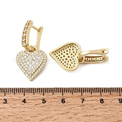 Brass Micro Pave Cubic Zirconia Hoop Dangle Earrings&nbsp;EJEW-G471-15G