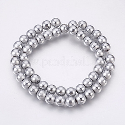 Electroplate Non-Magnetic Synthetic Hematite Beads Strands&nbsp;G-F585-C05-8mm
