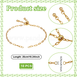 10Pcs 2.5MM 304 Stainless Steel Paperclip Chain Slider Bracelet Makings&nbsp;AJEW-UN0005-54