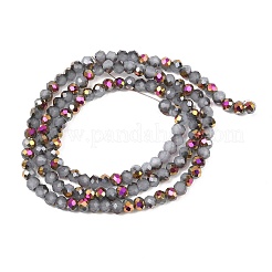 Electroplate Glass Beads Stradns&nbsp;EGLA-H114-02B-03