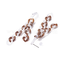 Acrylic Curb Chain Tassel Dangle Stud Earrings for Women&nbsp;EJEW-JE04767-06