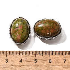 天然のユナカイトマルチ連リンク  オーバル  カドミウムフリー＆鉛フリー  プラチナ  20.5x15.5x10.5mm  穴：2mm&nbsp;KK-M304-03P-13