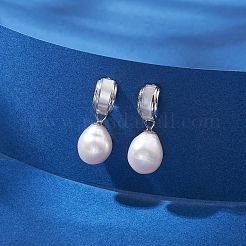 Natural Pearl Ear Studs&nbsp;EJEW-P286-16P