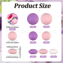 120Pcs 8 Styles Food Grade Eco-Friendly Silicone Focal Beads&nbsp;SIL-PA0001-02