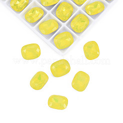 K9ガラスラインストーンカボション  尖ったバック＆バックメッキ  多面カット  オーバル  黄水晶  10x8x4mm&nbsp;MRMJ-N029-10-01