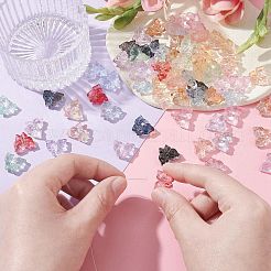 100個の透明なガラスビーズ  蝶  ミックスカラー  12x15x6mm  穴：1mm&nbsp;GLAA-CJ0002-40