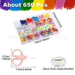 DIY ミックスシェイプ アクリルビーズ ブレスレット 作成キット  ミックスカラー  8~72x0.8~20x0.8~10mm  穴：1~4mm&nbsp;DIY-YW0010-97