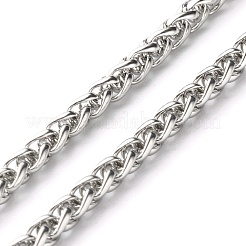 変色しにくい304ステンレススチール製ウィートチェーンネックレス  ステンレス鋼色  15.75インチ（40cm）&nbsp;NJEW-JN03591