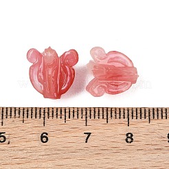 合成サンゴ刻まれたビーズ  染め  花  淡いバイオレットレッド  11.5~12.5x12mm  穴：1.2~1.4mm&nbsp;BSHE-P034-01D