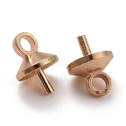 真鍮製カップペグベイルペンダント  片穴ビード用  ライトゴールド  7x5mm  穴：1.5mm  ピン：1.8mm  100個/袋&nbsp;KK-Z018-01C-KCG