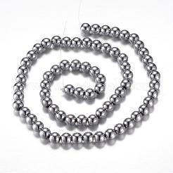 Electroplate Magnetic Synthetic Hematite Bead Strands&nbsp;G-A165A-4mm-04