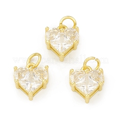 Rack Plating Brass Micro Pave Clear Cubic Zirconia Charms&nbsp;KK-C011-30G