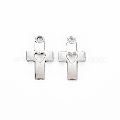 合金のチベット風チャーム  カドミウムフリー＆鉛フリー  ハートと交差  アンティークシルバー  19x10.5x2mm  穴：1.6mm  約1360個/1000g&nbsp;TIBE-S320-188AS