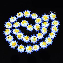 Handmade Bumpy Lampwork Beads Strands&nbsp;LAMP-N021-036G