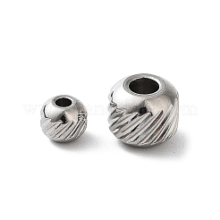 変色しない303ステンレススチールビーズ  ロンデル  ステンレス鋼色  4x3mm  穴：1.5mm&nbsp;STAS-Q302-03H-P