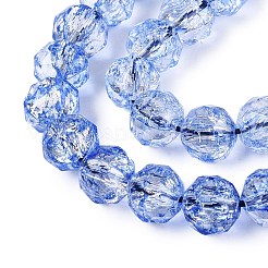 Crackle Transparent Glass Beads Strands&nbsp;GLAA-N063-10mm-04