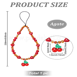 1Pc Agate Beaded Mobile Phone Lanyard Wrist Straps&nbsp;AJEW-LP0001-14