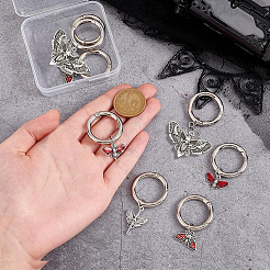 ゴシック合金靴チャーム  合金スプリングゲートリング付き  混合図形  アンティークシルバー＆プラチナ  43~46mm  8個/セット&nbsp;HJEW-GO00068