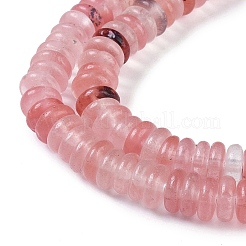 チェリークォーツガラスビーズ連売り  ロンデル  6~6.5x2~2.5mm  穴：1mm  約181~191個/連  15.16~15.35''（38.5~39.1センチメートル）&nbsp;G-Q189-B03-01