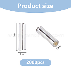 ガラスラッパビーズ2000個  銀並ぶ  銀  6x2mm  穴：0.5mm  2000個/セット&nbsp;SEED-DC0001-14A
