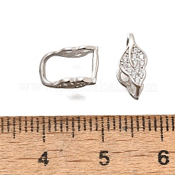 スターリングシルバーキュービックジルコニアペンダントベイル925個  プラチナ  11x5x6.5mm  穴：0.7mm&nbsp;STER-R011-10P