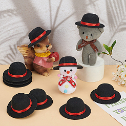 エヴァ＆布工芸人形の帽子  ぬいぐるみの洋服屋  diyの人形のおもちゃの人形のプラシ天の動物の作成のため  ブラック  57x21mm  内径：32.5mm&nbsp;DIY-WH0591-087B