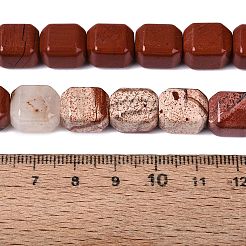 天然石レッドジャスパービーズ連売り  直方体の  10~12x9~10x9~10mm  穴：0.6~0.9mm  約32~36個/連  14.37~16.34（36.5~41.5センチメートル）&nbsp;G-Q608-10M
