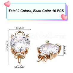 20Pcs 2 Colors Brass Micro Pave Cubic Zirconia Peg Bails Pendants&nbsp;KK-PH0004-05