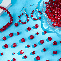 8 Strands 4 Styles Opaque Solid Color Glass Beads Strands&nbsp;EGLA-LT0001-04C