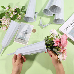 杭付きプラスチック製墓地用花瓶  屋外庭園墓地用の花立て  ゲインボロ  250x75.5mm&nbsp;AJEW-WH0709-444B