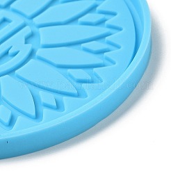 DIY Mother's Day Theme Flat Round with Sunflower Pendant Silicone Molds&nbsp;SIMO-H010-03