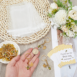 24Pcs Bees Alloy Enamel Keychains&nbsp;KEYC-AR00009