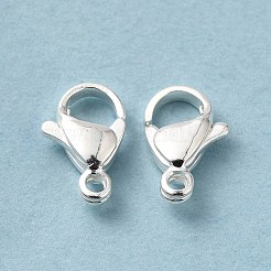 304ステンレススチール製ロブスタークロウ留め金  925銀メッキ  11x7x3mm  穴：1.4mm&nbsp;STAS-R120-02C-S