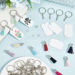 DIY Blank Double-sided Heat Transfer Aluminium Pendant Keychain Making Kits&nbsp;DIY-SP0005-26F