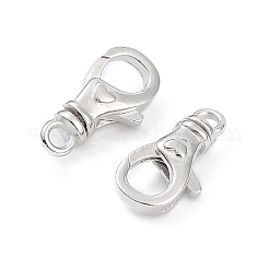 変色防止ロジウムメッキ スターリングシルバー製回転留め金925個  プラチナ  14x7.5x4mm  穴：1.8mm&nbsp;STER-K173-22P