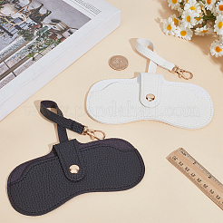 2Pcs 2 Colors Rectangle PU Leather Eyeglass Case&nbsp;AJEW-CN0006-95C