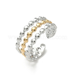 304 Stainless Steel Double Color Cuff Rings&nbsp;RJEW-S635-01GP-F