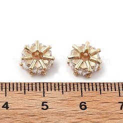 真鍮製マイクロパヴェキュービックジルコニアビーズ  長持ちメッキ  ラックめっき  ライトゴールド  8.5x4.5mm  穴：3mm&nbsp;KK-R216-01KCG