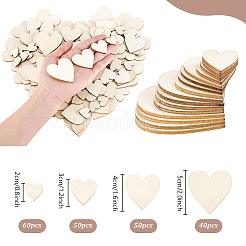 4 Styles Unfinished Wooden Heart Decoration Sheet&nbsp;WOOD-PH0003-27