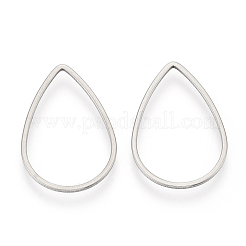 変色しにくい304ステンレススチール製リンクリング  ティアドロップ  ステンレス鋼色  25.5x17x1mm  内径：23mm&nbsp;STAS-T047-16A