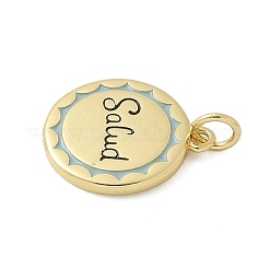 Brass Enamel Pendants&nbsp;KK-P293-09G