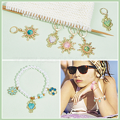 Alloy with Plastic Pendant Stitch Markers&nbsp;HJEW-AB00253