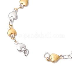 304 Stainless Steel Heart Link Chain Bracelet Makings for Women&nbsp;AJEW-JB01340-03