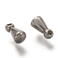 変色しない304ステンレススチールチェーンエクステンダードロップ  ティアドロップ  ステンレス鋼色  6x3x3mm  穴：0.8mm&nbsp;X-STAS-Z024-01P