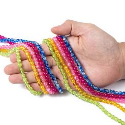20 Colors Spray Painted Crackle Glass Beads Strands&nbsp;CCG-X0012-01-6mm