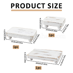 3Pcs 3 Sizes Rectangle Wood Bonsai Display Riser Base&nbsp;ODIS-WH0025-362A
