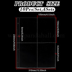 カードホルダー用プラスチックバインダーインナーページ10枚  長方形  透明  310x230x0.2mm  穴：6mm  内径：154x105mm&nbsp;DIY-WH0308-700B
