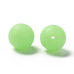 蓄光シリコーンビーズ  DIYの看護ネックレスとブレスレット作り  ラウンド  薄緑  11.5mm  穴：2mm&nbsp;SIL-I002-01G